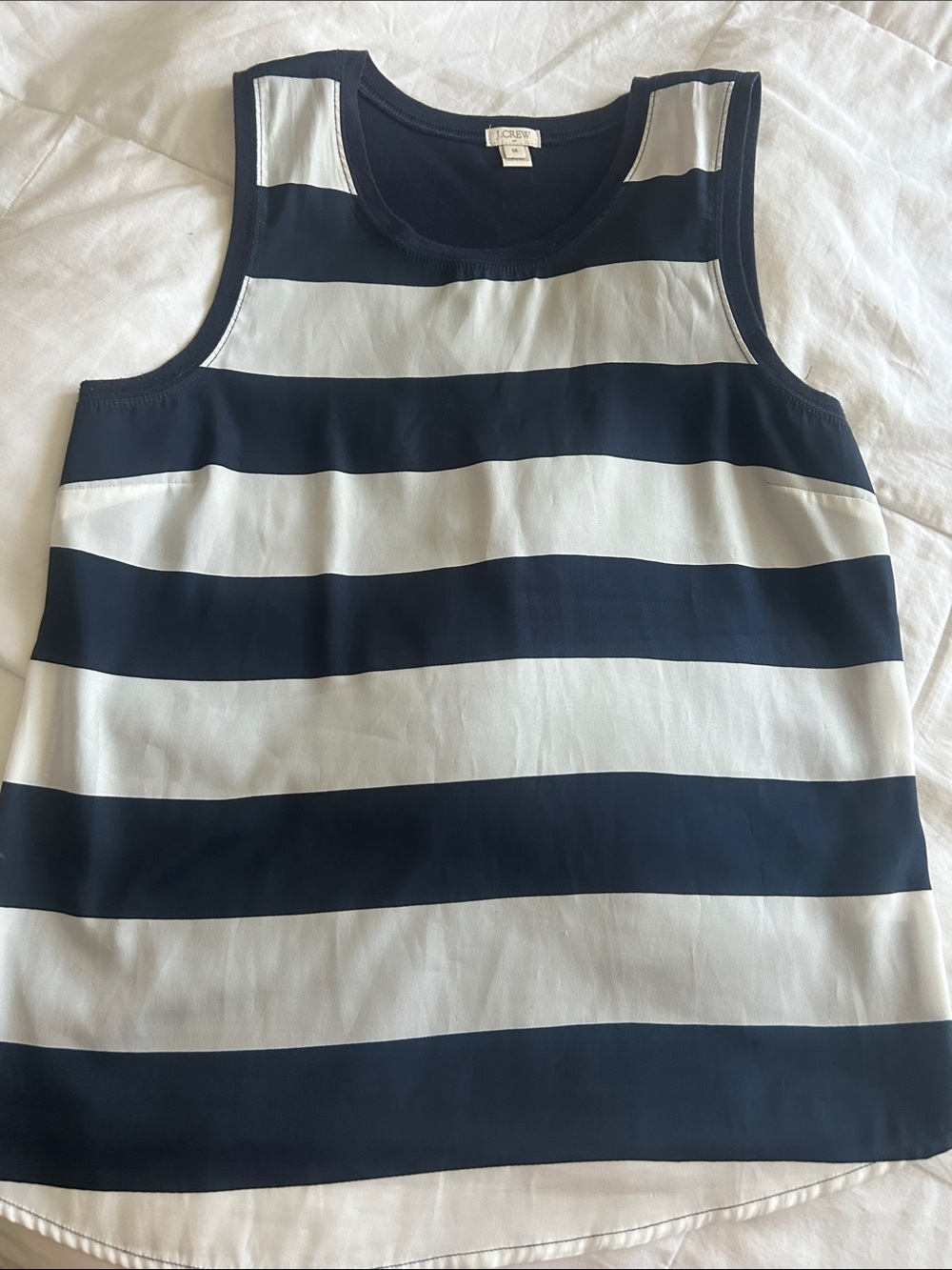 J. Crew Navy and White Striped Sleeveless Top